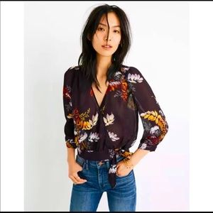 NWT Madewell Blooming Oasis Wrap Crop Top, XXS